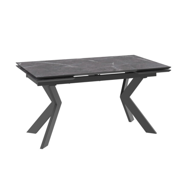 Стол VECTRA-150, раздвижной 150(40+40)x90, КАМЕНЬ ТЕМНЫЙ - COMPAKT CER/ЧЕРНЫЙ																						